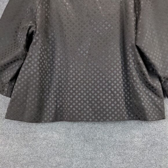 Covington Womens Blouse Top Sz 20-22W Black Crosshatch Pattern Shirt Snaps - Picture 10 of 12